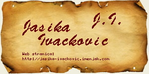 Jasika Ivačković vizit kartica
